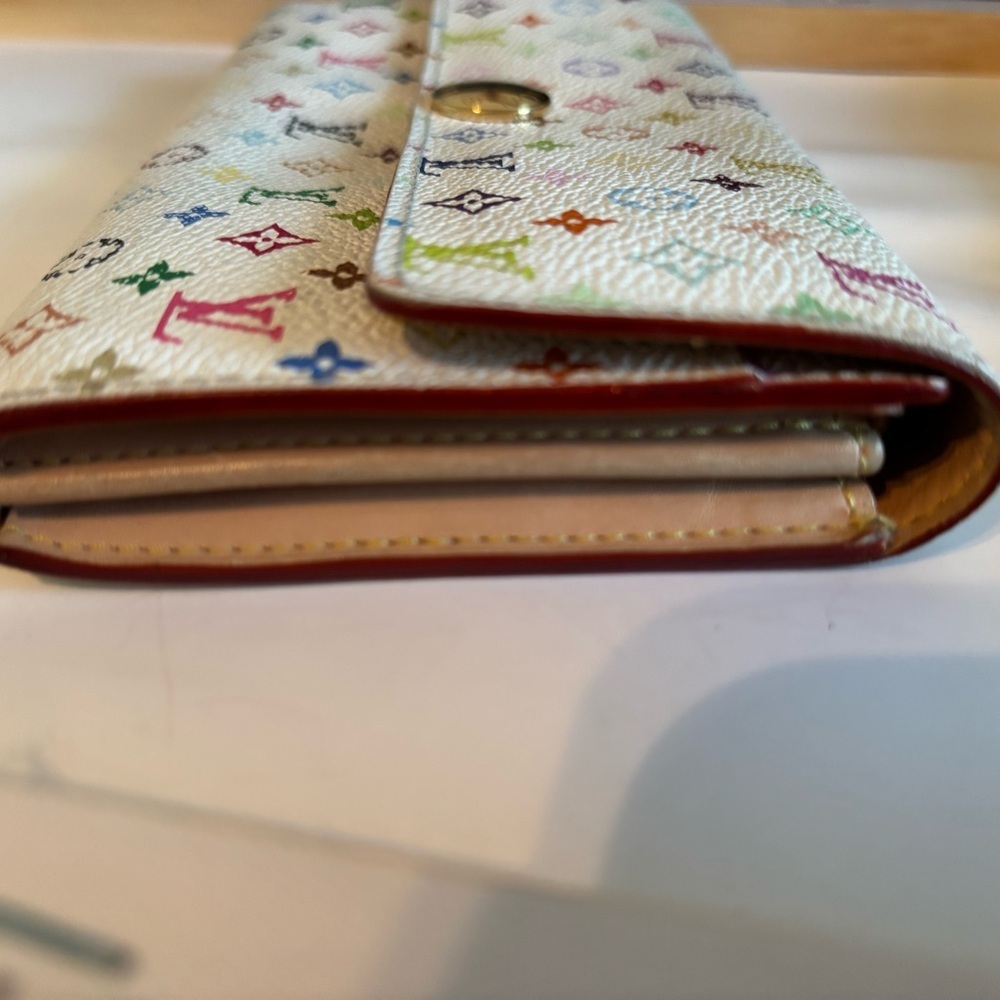 Rare Louis Vuitton x Takashi Murakami Monogram Multicolor Sarah Wallet WOC Ready - Picture 11 of 12